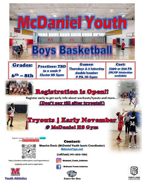 Boys Basketball Tryout Flyer